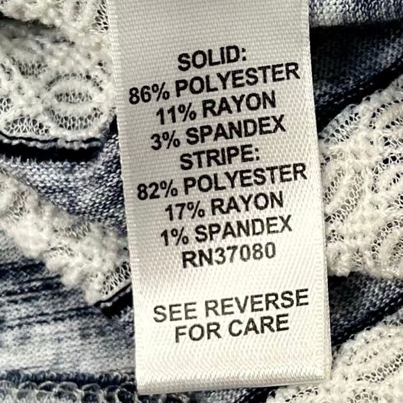 Cato Est. 1946 Striped Shark Tooth 3/4 Sleeve Top Large - Picture 8 of 11